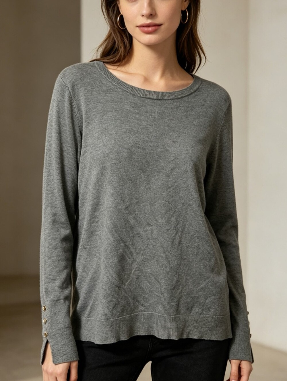 Philosophy Republic Clothing Gray Hi-Low Sweater Women's Large Rayon Blend Knit